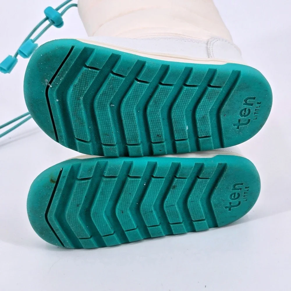 Ten Little Kids Puffer Winter Snow Boots White Teal 3M Thinsulate US 7‎ Unisex
